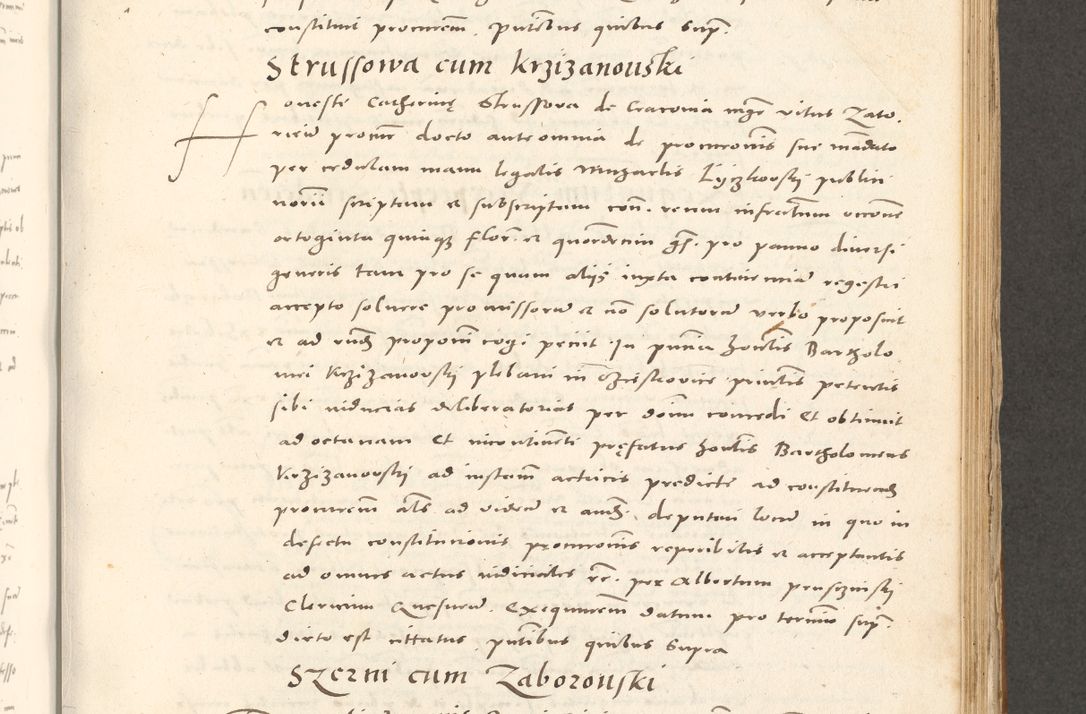 Zdjęcie nr 574 dla obiektu archiwalnego: Acta actorum, sententiarum tam diffinitivarum quam interloquutoriarum, decretorum, obligationum, quietationum et constitutionum procuratorum coram reverendo domino Andrea Przeczlauski scholastico vicarioque in spiritualibus generali Cracoviensi, ad annum Domini millesimum quingentesimum sexagesimum primum, cuius inditio quarta, pontidicatus Pii quarti, annus secundus, poeliciter sequuntur