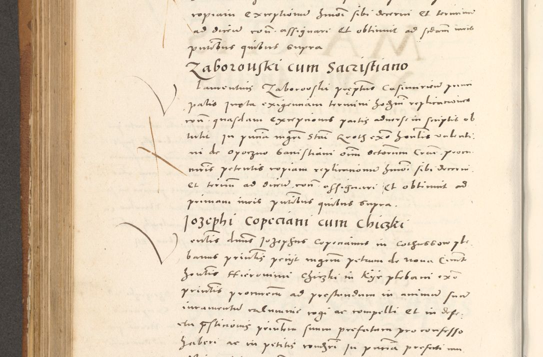 Zdjęcie nr 573 dla obiektu archiwalnego: Acta actorum, sententiarum tam diffinitivarum quam interloquutoriarum, decretorum, obligationum, quietationum et constitutionum procuratorum coram reverendo domino Andrea Przeczlauski scholastico vicarioque in spiritualibus generali Cracoviensi, ad annum Domini millesimum quingentesimum sexagesimum primum, cuius inditio quarta, pontidicatus Pii quarti, annus secundus, poeliciter sequuntur