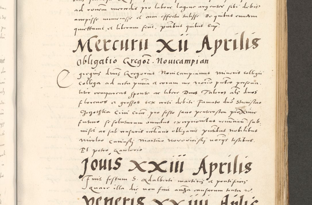 Zdjęcie nr 568 dla obiektu archiwalnego: Acta actorum, sententiarum tam diffinitivarum quam interloquutoriarum, decretorum, obligationum, quietationum et constitutionum procuratorum coram reverendo domino Andrea Przeczlauski scholastico vicarioque in spiritualibus generali Cracoviensi, ad annum Domini millesimum quingentesimum sexagesimum primum, cuius inditio quarta, pontidicatus Pii quarti, annus secundus, poeliciter sequuntur
