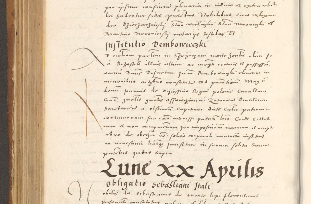 Zdjęcie nr 563 dla obiektu archiwalnego: Acta actorum, sententiarum tam diffinitivarum quam interloquutoriarum, decretorum, obligationum, quietationum et constitutionum procuratorum coram reverendo domino Andrea Przeczlauski scholastico vicarioque in spiritualibus generali Cracoviensi, ad annum Domini millesimum quingentesimum sexagesimum primum, cuius inditio quarta, pontidicatus Pii quarti, annus secundus, poeliciter sequuntur