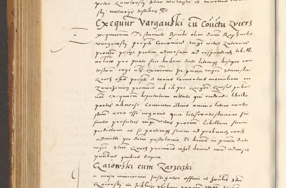 Zdjęcie nr 555 dla obiektu archiwalnego: Acta actorum, sententiarum tam diffinitivarum quam interloquutoriarum, decretorum, obligationum, quietationum et constitutionum procuratorum coram reverendo domino Andrea Przeczlauski scholastico vicarioque in spiritualibus generali Cracoviensi, ad annum Domini millesimum quingentesimum sexagesimum primum, cuius inditio quarta, pontidicatus Pii quarti, annus secundus, poeliciter sequuntur
