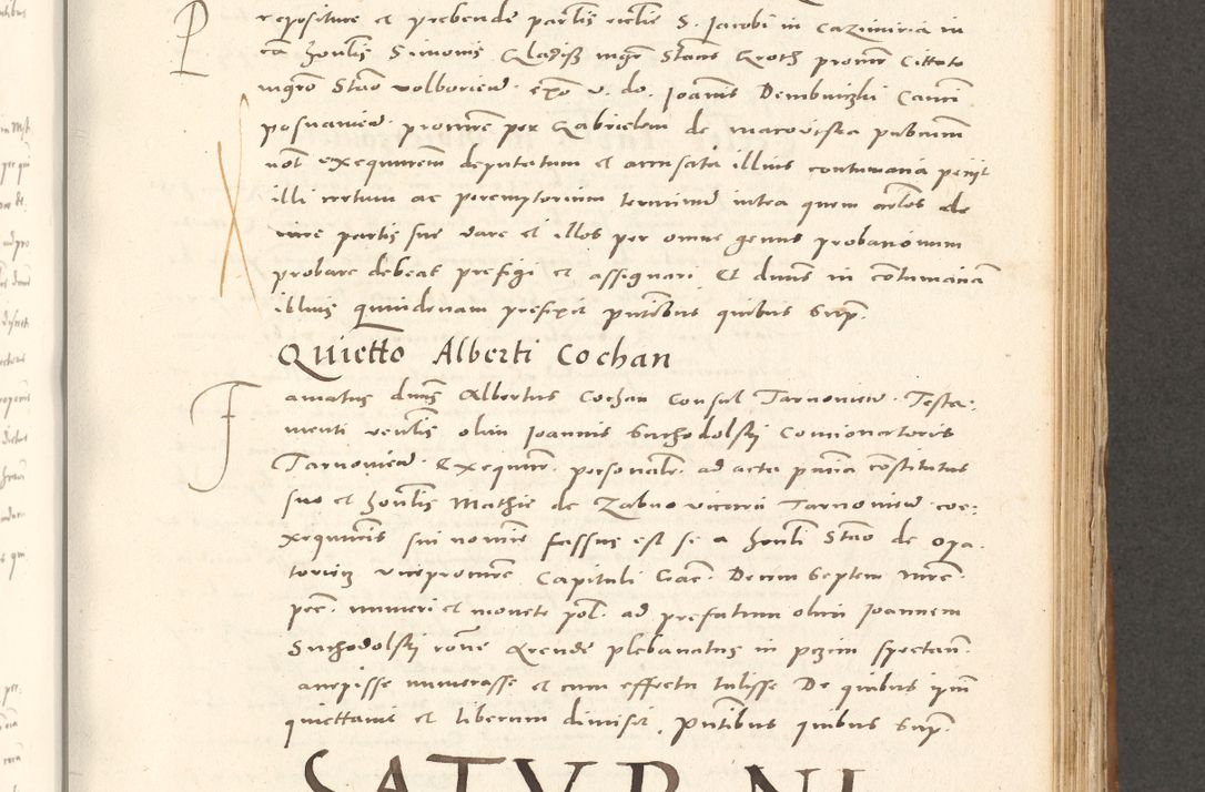 Zdjęcie nr 558 dla obiektu archiwalnego: Acta actorum, sententiarum tam diffinitivarum quam interloquutoriarum, decretorum, obligationum, quietationum et constitutionum procuratorum coram reverendo domino Andrea Przeczlauski scholastico vicarioque in spiritualibus generali Cracoviensi, ad annum Domini millesimum quingentesimum sexagesimum primum, cuius inditio quarta, pontidicatus Pii quarti, annus secundus, poeliciter sequuntur