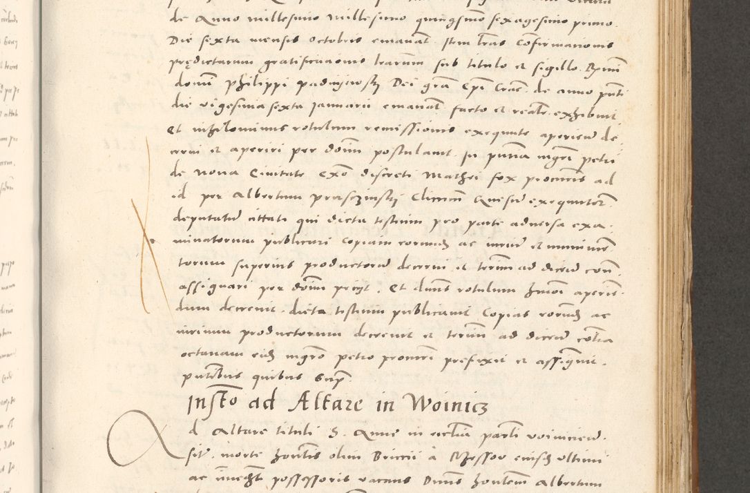 Zdjęcie nr 548 dla obiektu archiwalnego: Acta actorum, sententiarum tam diffinitivarum quam interloquutoriarum, decretorum, obligationum, quietationum et constitutionum procuratorum coram reverendo domino Andrea Przeczlauski scholastico vicarioque in spiritualibus generali Cracoviensi, ad annum Domini millesimum quingentesimum sexagesimum primum, cuius inditio quarta, pontidicatus Pii quarti, annus secundus, poeliciter sequuntur