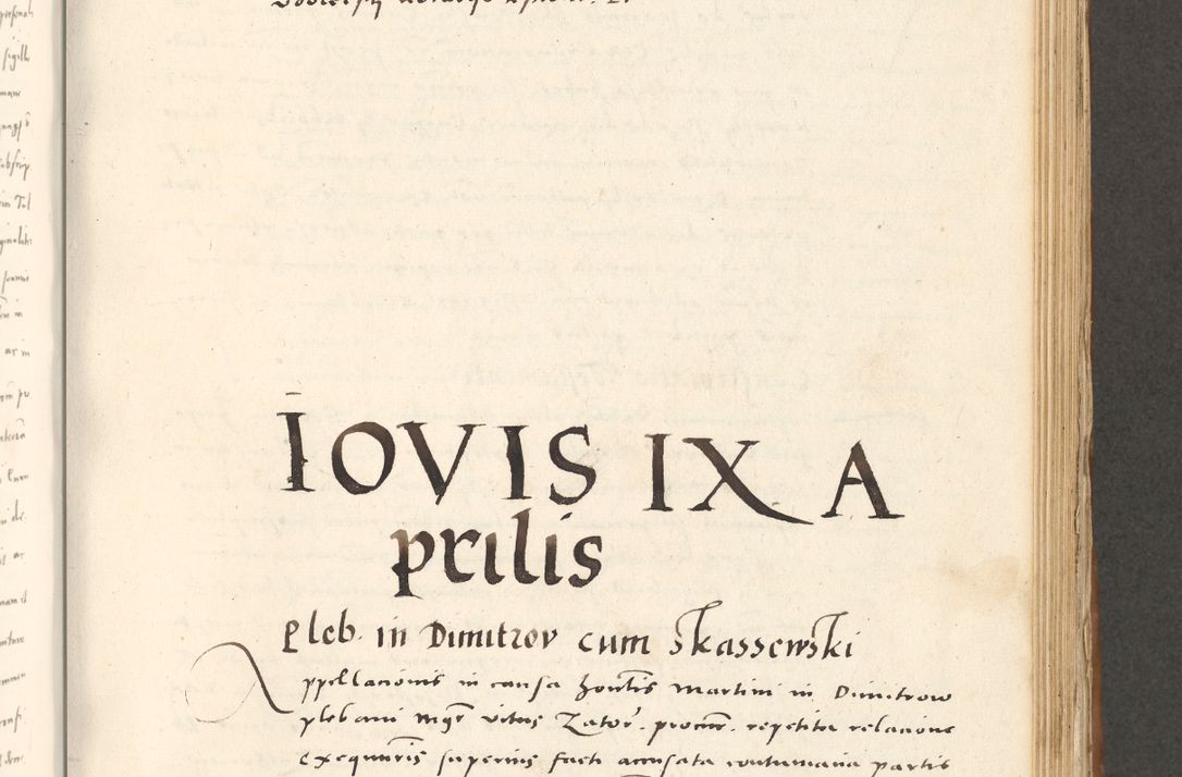 Zdjęcie nr 546 dla obiektu archiwalnego: Acta actorum, sententiarum tam diffinitivarum quam interloquutoriarum, decretorum, obligationum, quietationum et constitutionum procuratorum coram reverendo domino Andrea Przeczlauski scholastico vicarioque in spiritualibus generali Cracoviensi, ad annum Domini millesimum quingentesimum sexagesimum primum, cuius inditio quarta, pontidicatus Pii quarti, annus secundus, poeliciter sequuntur
