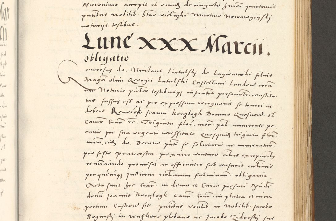 Zdjęcie nr 534 dla obiektu archiwalnego: Acta actorum, sententiarum tam diffinitivarum quam interloquutoriarum, decretorum, obligationum, quietationum et constitutionum procuratorum coram reverendo domino Andrea Przeczlauski scholastico vicarioque in spiritualibus generali Cracoviensi, ad annum Domini millesimum quingentesimum sexagesimum primum, cuius inditio quarta, pontidicatus Pii quarti, annus secundus, poeliciter sequuntur