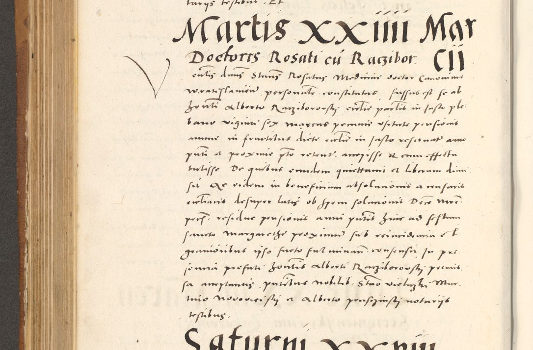 Zdjęcie nr 533 dla obiektu archiwalnego: Acta actorum, sententiarum tam diffinitivarum quam interloquutoriarum, decretorum, obligationum, quietationum et constitutionum procuratorum coram reverendo domino Andrea Przeczlauski scholastico vicarioque in spiritualibus generali Cracoviensi, ad annum Domini millesimum quingentesimum sexagesimum primum, cuius inditio quarta, pontidicatus Pii quarti, annus secundus, poeliciter sequuntur