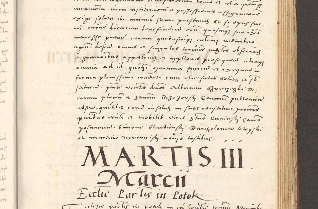 Zdjęcie nr 516 dla obiektu archiwalnego: Acta actorum, sententiarum tam diffinitivarum quam interloquutoriarum, decretorum, obligationum, quietationum et constitutionum procuratorum coram reverendo domino Andrea Przeczlauski scholastico vicarioque in spiritualibus generali Cracoviensi, ad annum Domini millesimum quingentesimum sexagesimum primum, cuius inditio quarta, pontidicatus Pii quarti, annus secundus, poeliciter sequuntur