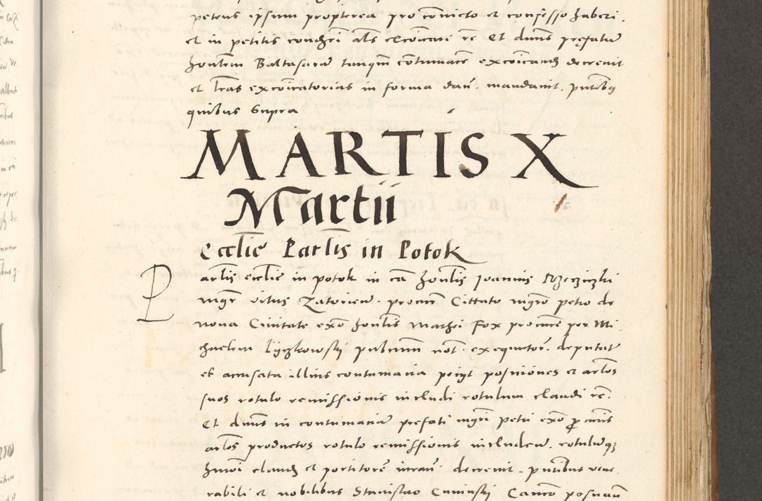 Zdjęcie nr 520 dla obiektu archiwalnego: Acta actorum, sententiarum tam diffinitivarum quam interloquutoriarum, decretorum, obligationum, quietationum et constitutionum procuratorum coram reverendo domino Andrea Przeczlauski scholastico vicarioque in spiritualibus generali Cracoviensi, ad annum Domini millesimum quingentesimum sexagesimum primum, cuius inditio quarta, pontidicatus Pii quarti, annus secundus, poeliciter sequuntur