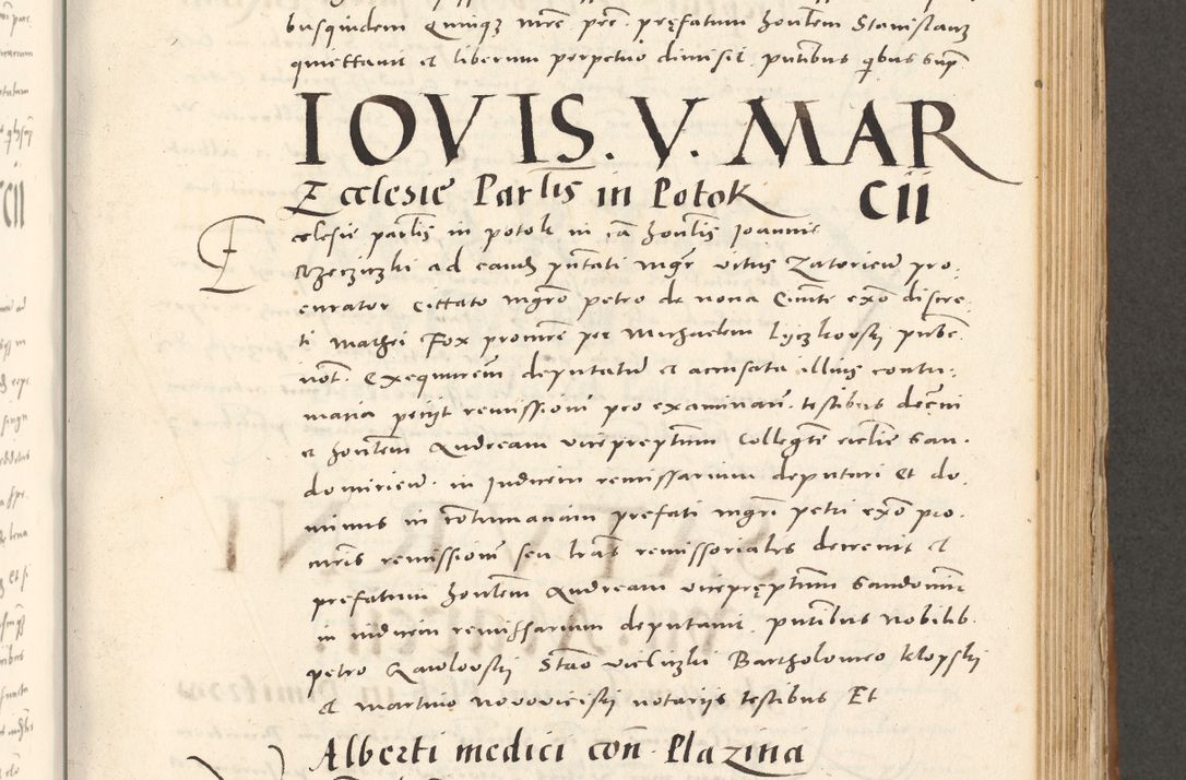 Zdjęcie nr 518 dla obiektu archiwalnego: Acta actorum, sententiarum tam diffinitivarum quam interloquutoriarum, decretorum, obligationum, quietationum et constitutionum procuratorum coram reverendo domino Andrea Przeczlauski scholastico vicarioque in spiritualibus generali Cracoviensi, ad annum Domini millesimum quingentesimum sexagesimum primum, cuius inditio quarta, pontidicatus Pii quarti, annus secundus, poeliciter sequuntur