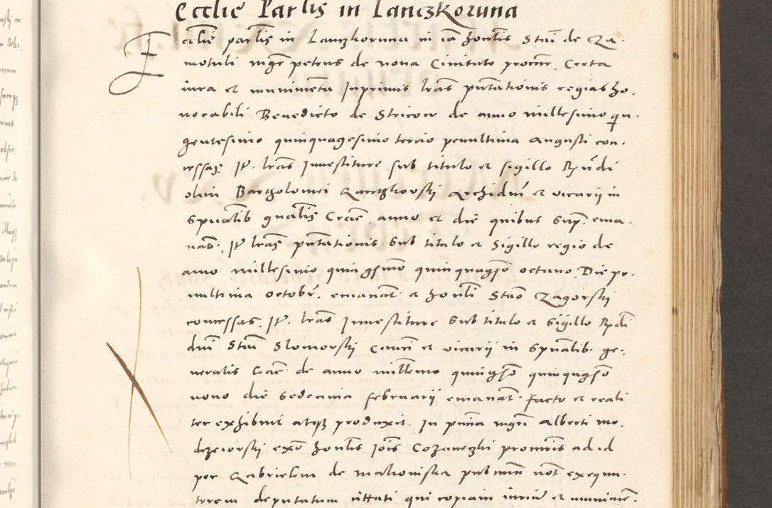 Zdjęcie nr 508 dla obiektu archiwalnego: Acta actorum, sententiarum tam diffinitivarum quam interloquutoriarum, decretorum, obligationum, quietationum et constitutionum procuratorum coram reverendo domino Andrea Przeczlauski scholastico vicarioque in spiritualibus generali Cracoviensi, ad annum Domini millesimum quingentesimum sexagesimum primum, cuius inditio quarta, pontidicatus Pii quarti, annus secundus, poeliciter sequuntur