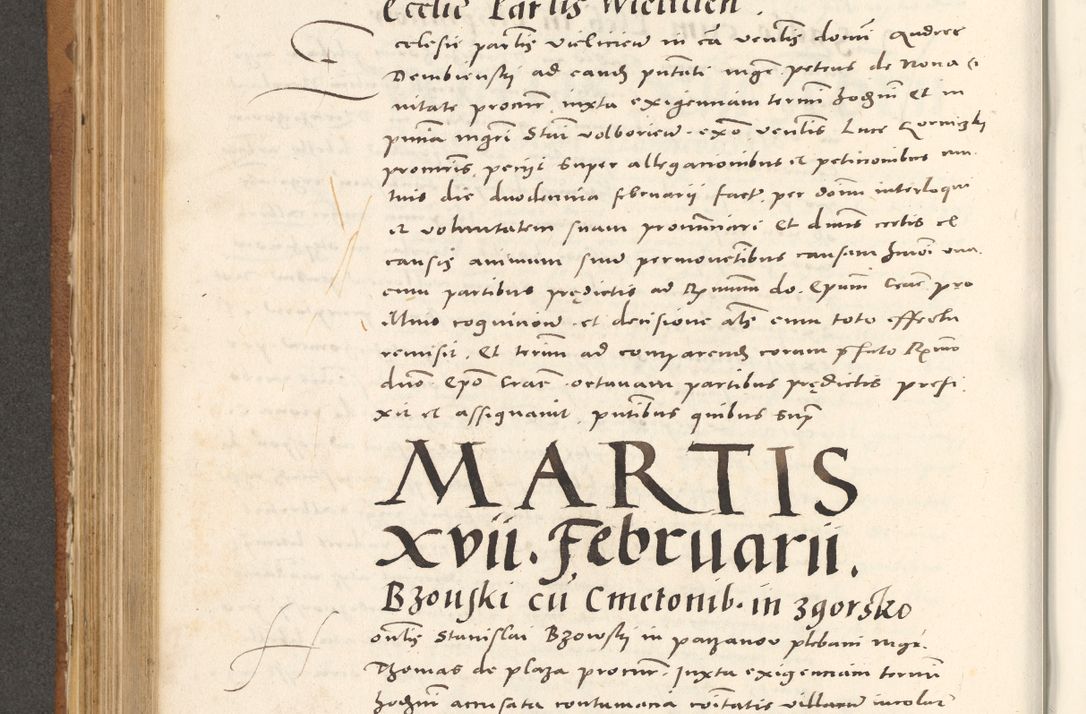 Zdjęcie nr 505 dla obiektu archiwalnego: Acta actorum, sententiarum tam diffinitivarum quam interloquutoriarum, decretorum, obligationum, quietationum et constitutionum procuratorum coram reverendo domino Andrea Przeczlauski scholastico vicarioque in spiritualibus generali Cracoviensi, ad annum Domini millesimum quingentesimum sexagesimum primum, cuius inditio quarta, pontidicatus Pii quarti, annus secundus, poeliciter sequuntur