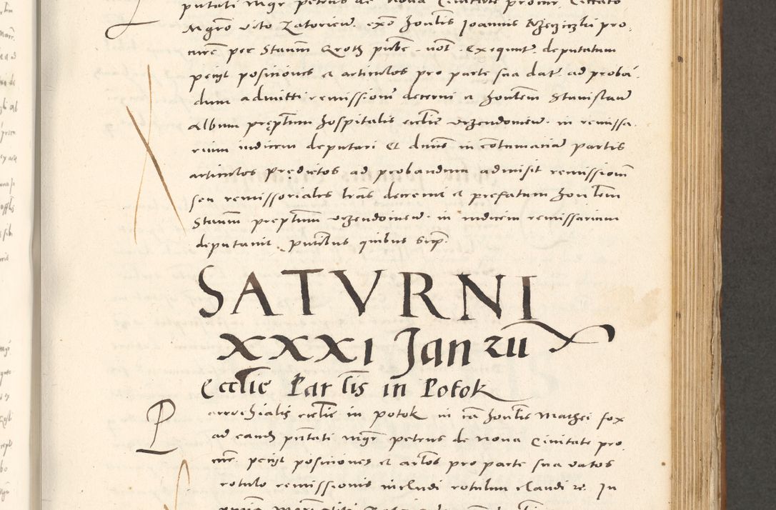 Zdjęcie nr 492 dla obiektu archiwalnego: Acta actorum, sententiarum tam diffinitivarum quam interloquutoriarum, decretorum, obligationum, quietationum et constitutionum procuratorum coram reverendo domino Andrea Przeczlauski scholastico vicarioque in spiritualibus generali Cracoviensi, ad annum Domini millesimum quingentesimum sexagesimum primum, cuius inditio quarta, pontidicatus Pii quarti, annus secundus, poeliciter sequuntur
