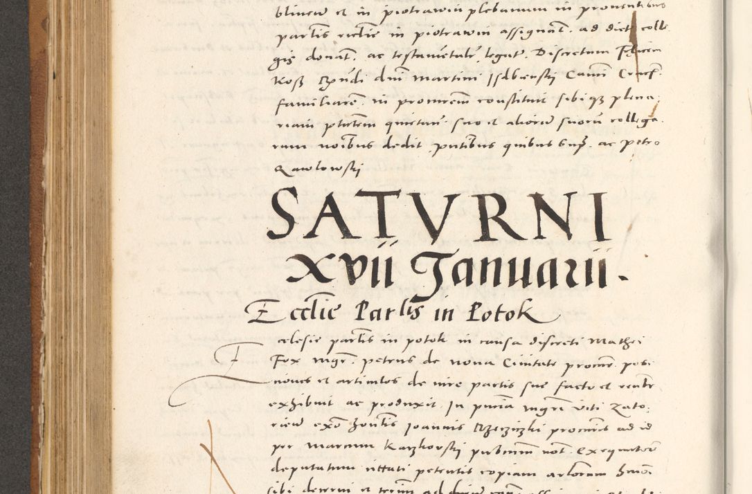 Zdjęcie nr 485 dla obiektu archiwalnego: Acta actorum, sententiarum tam diffinitivarum quam interloquutoriarum, decretorum, obligationum, quietationum et constitutionum procuratorum coram reverendo domino Andrea Przeczlauski scholastico vicarioque in spiritualibus generali Cracoviensi, ad annum Domini millesimum quingentesimum sexagesimum primum, cuius inditio quarta, pontidicatus Pii quarti, annus secundus, poeliciter sequuntur