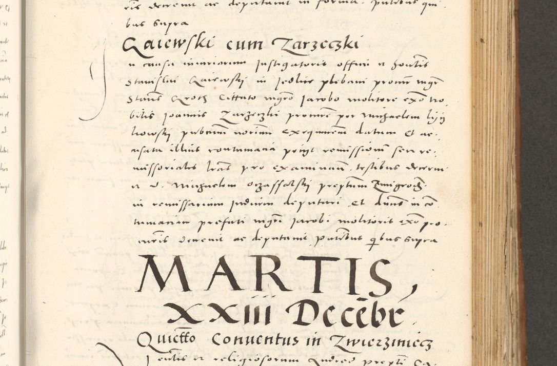 Zdjęcie nr 474 dla obiektu archiwalnego: Acta actorum, sententiarum tam diffinitivarum quam interloquutoriarum, decretorum, obligationum, quietationum et constitutionum procuratorum coram reverendo domino Andrea Przeczlauski scholastico vicarioque in spiritualibus generali Cracoviensi, ad annum Domini millesimum quingentesimum sexagesimum primum, cuius inditio quarta, pontidicatus Pii quarti, annus secundus, poeliciter sequuntur