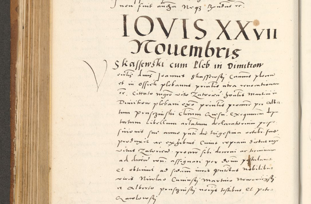 Zdjęcie nr 453 dla obiektu archiwalnego: Acta actorum, sententiarum tam diffinitivarum quam interloquutoriarum, decretorum, obligationum, quietationum et constitutionum procuratorum coram reverendo domino Andrea Przeczlauski scholastico vicarioque in spiritualibus generali Cracoviensi, ad annum Domini millesimum quingentesimum sexagesimum primum, cuius inditio quarta, pontidicatus Pii quarti, annus secundus, poeliciter sequuntur