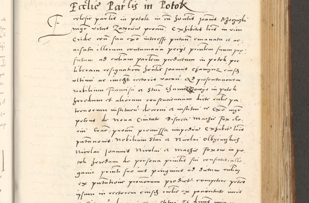 Zdjęcie nr 416 dla obiektu archiwalnego: Acta actorum, sententiarum tam diffinitivarum quam interloquutoriarum, decretorum, obligationum, quietationum et constitutionum procuratorum coram reverendo domino Andrea Przeczlauski scholastico vicarioque in spiritualibus generali Cracoviensi, ad annum Domini millesimum quingentesimum sexagesimum primum, cuius inditio quarta, pontidicatus Pii quarti, annus secundus, poeliciter sequuntur