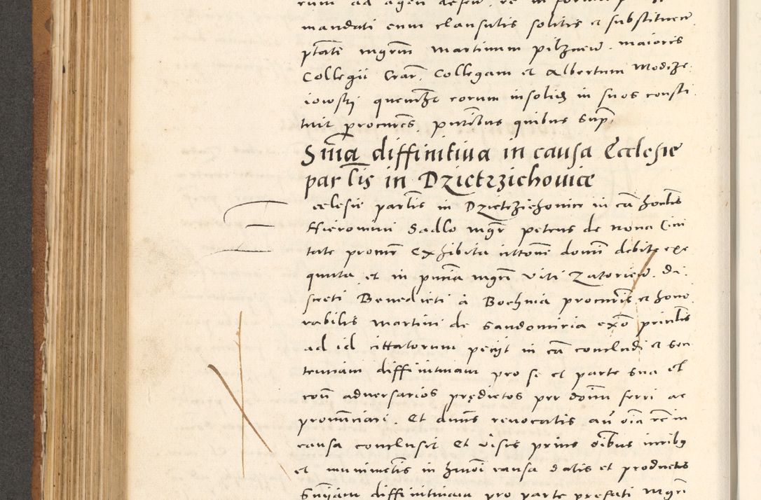 Zdjęcie nr 411 dla obiektu archiwalnego: Acta actorum, sententiarum tam diffinitivarum quam interloquutoriarum, decretorum, obligationum, quietationum et constitutionum procuratorum coram reverendo domino Andrea Przeczlauski scholastico vicarioque in spiritualibus generali Cracoviensi, ad annum Domini millesimum quingentesimum sexagesimum primum, cuius inditio quarta, pontidicatus Pii quarti, annus secundus, poeliciter sequuntur