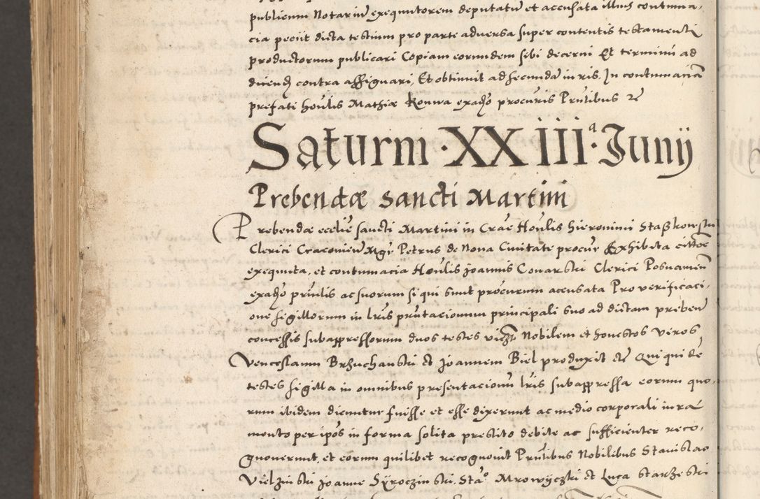 Zdjęcie nr 1245 dla obiektu archiwalnego: Acta actorum, sententiarum tam diffinitivarum quam interloquutoriarum, decretorum, obligationum, quietationum et constitutionum procuratorum coram reverendo domino Andrea Przeczlauski scholastico vicarioque in spiritualibus generali Cracoviensi, ad annum Domini millesimum quingentesimum sexagesimum primum, cuius inditio quarta, pontidicatus Pii quarti, annus secundus, poeliciter sequuntur