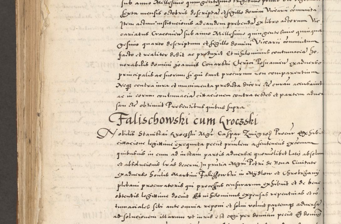 Zdjęcie nr 1239 dla obiektu archiwalnego: Acta actorum, sententiarum tam diffinitivarum quam interloquutoriarum, decretorum, obligationum, quietationum et constitutionum procuratorum coram reverendo domino Andrea Przeczlauski scholastico vicarioque in spiritualibus generali Cracoviensi, ad annum Domini millesimum quingentesimum sexagesimum primum, cuius inditio quarta, pontidicatus Pii quarti, annus secundus, poeliciter sequuntur