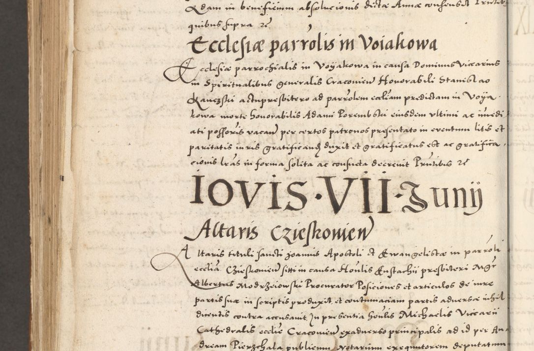 Zdjęcie nr 1235 dla obiektu archiwalnego: Acta actorum, sententiarum tam diffinitivarum quam interloquutoriarum, decretorum, obligationum, quietationum et constitutionum procuratorum coram reverendo domino Andrea Przeczlauski scholastico vicarioque in spiritualibus generali Cracoviensi, ad annum Domini millesimum quingentesimum sexagesimum primum, cuius inditio quarta, pontidicatus Pii quarti, annus secundus, poeliciter sequuntur