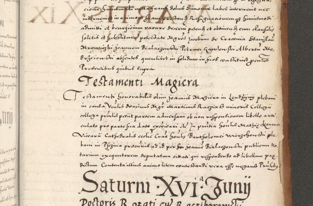 Zdjęcie nr 1236 dla obiektu archiwalnego: Acta actorum, sententiarum tam diffinitivarum quam interloquutoriarum, decretorum, obligationum, quietationum et constitutionum procuratorum coram reverendo domino Andrea Przeczlauski scholastico vicarioque in spiritualibus generali Cracoviensi, ad annum Domini millesimum quingentesimum sexagesimum primum, cuius inditio quarta, pontidicatus Pii quarti, annus secundus, poeliciter sequuntur