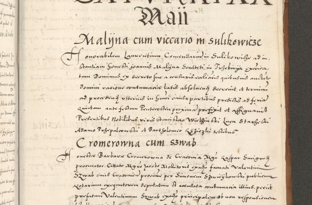 Zdjęcie nr 1230 dla obiektu archiwalnego: Acta actorum, sententiarum tam diffinitivarum quam interloquutoriarum, decretorum, obligationum, quietationum et constitutionum procuratorum coram reverendo domino Andrea Przeczlauski scholastico vicarioque in spiritualibus generali Cracoviensi, ad annum Domini millesimum quingentesimum sexagesimum primum, cuius inditio quarta, pontidicatus Pii quarti, annus secundus, poeliciter sequuntur