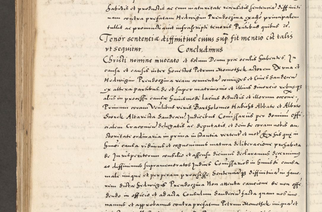 Zdjęcie nr 1229 dla obiektu archiwalnego: Acta actorum, sententiarum tam diffinitivarum quam interloquutoriarum, decretorum, obligationum, quietationum et constitutionum procuratorum coram reverendo domino Andrea Przeczlauski scholastico vicarioque in spiritualibus generali Cracoviensi, ad annum Domini millesimum quingentesimum sexagesimum primum, cuius inditio quarta, pontidicatus Pii quarti, annus secundus, poeliciter sequuntur