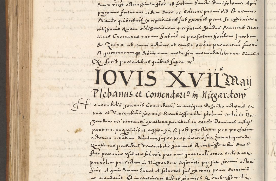 Zdjęcie nr 1221 dla obiektu archiwalnego: Acta actorum, sententiarum tam diffinitivarum quam interloquutoriarum, decretorum, obligationum, quietationum et constitutionum procuratorum coram reverendo domino Andrea Przeczlauski scholastico vicarioque in spiritualibus generali Cracoviensi, ad annum Domini millesimum quingentesimum sexagesimum primum, cuius inditio quarta, pontidicatus Pii quarti, annus secundus, poeliciter sequuntur