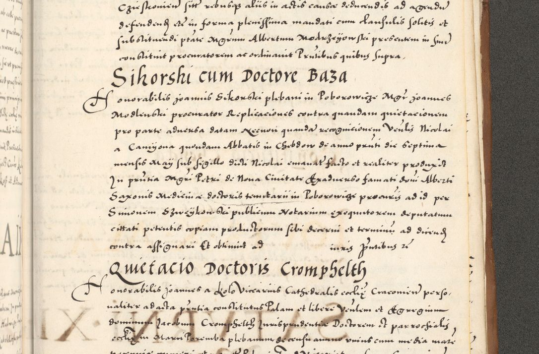 Zdjęcie nr 1218 dla obiektu archiwalnego: Acta actorum, sententiarum tam diffinitivarum quam interloquutoriarum, decretorum, obligationum, quietationum et constitutionum procuratorum coram reverendo domino Andrea Przeczlauski scholastico vicarioque in spiritualibus generali Cracoviensi, ad annum Domini millesimum quingentesimum sexagesimum primum, cuius inditio quarta, pontidicatus Pii quarti, annus secundus, poeliciter sequuntur