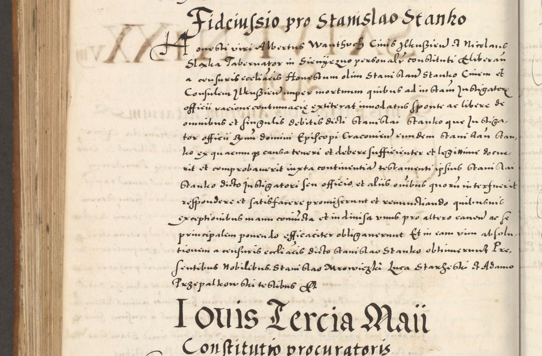 Zdjęcie nr 1213 dla obiektu archiwalnego: Acta actorum, sententiarum tam diffinitivarum quam interloquutoriarum, decretorum, obligationum, quietationum et constitutionum procuratorum coram reverendo domino Andrea Przeczlauski scholastico vicarioque in spiritualibus generali Cracoviensi, ad annum Domini millesimum quingentesimum sexagesimum primum, cuius inditio quarta, pontidicatus Pii quarti, annus secundus, poeliciter sequuntur