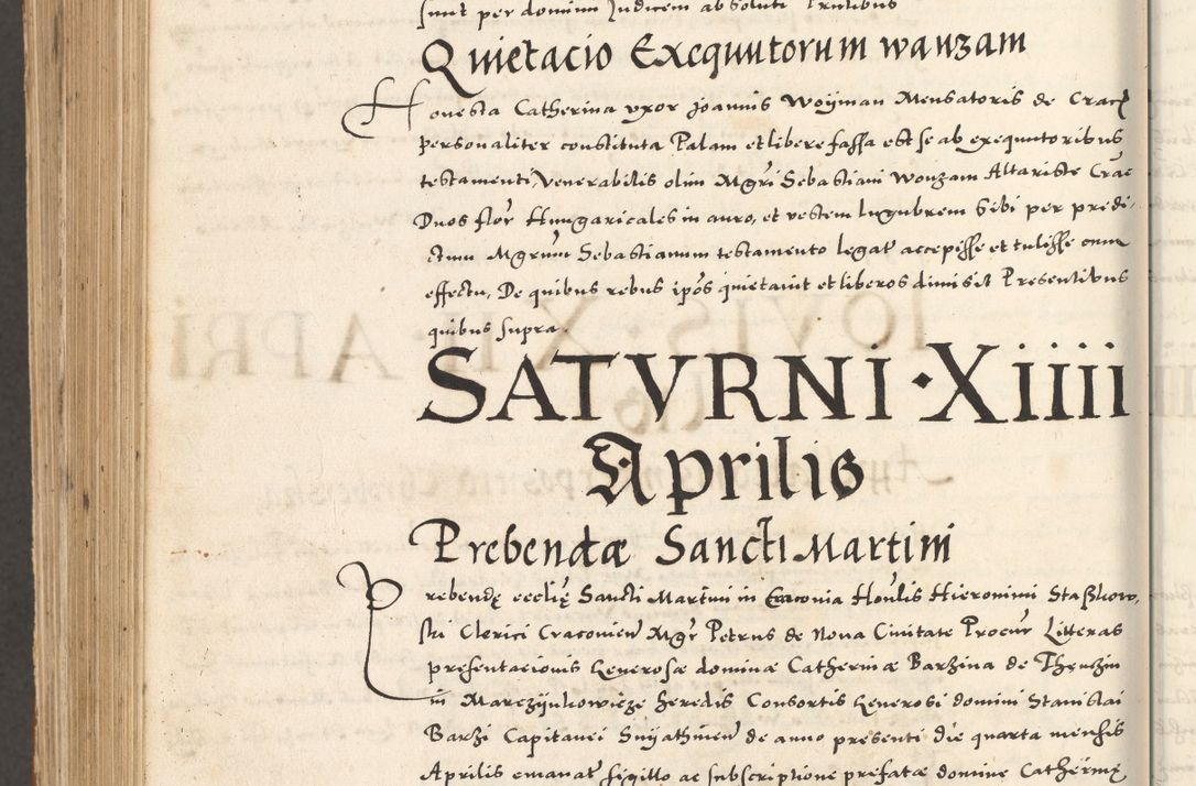 Zdjęcie nr 1197 dla obiektu archiwalnego: Acta actorum, sententiarum tam diffinitivarum quam interloquutoriarum, decretorum, obligationum, quietationum et constitutionum procuratorum coram reverendo domino Andrea Przeczlauski scholastico vicarioque in spiritualibus generali Cracoviensi, ad annum Domini millesimum quingentesimum sexagesimum primum, cuius inditio quarta, pontidicatus Pii quarti, annus secundus, poeliciter sequuntur