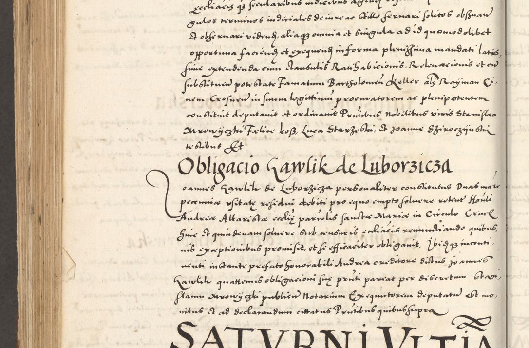 Zdjęcie nr 1179 dla obiektu archiwalnego: Acta actorum, sententiarum tam diffinitivarum quam interloquutoriarum, decretorum, obligationum, quietationum et constitutionum procuratorum coram reverendo domino Andrea Przeczlauski scholastico vicarioque in spiritualibus generali Cracoviensi, ad annum Domini millesimum quingentesimum sexagesimum primum, cuius inditio quarta, pontidicatus Pii quarti, annus secundus, poeliciter sequuntur