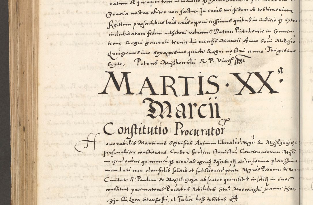 Zdjęcie nr 1173 dla obiektu archiwalnego: Acta actorum, sententiarum tam diffinitivarum quam interloquutoriarum, decretorum, obligationum, quietationum et constitutionum procuratorum coram reverendo domino Andrea Przeczlauski scholastico vicarioque in spiritualibus generali Cracoviensi, ad annum Domini millesimum quingentesimum sexagesimum primum, cuius inditio quarta, pontidicatus Pii quarti, annus secundus, poeliciter sequuntur
