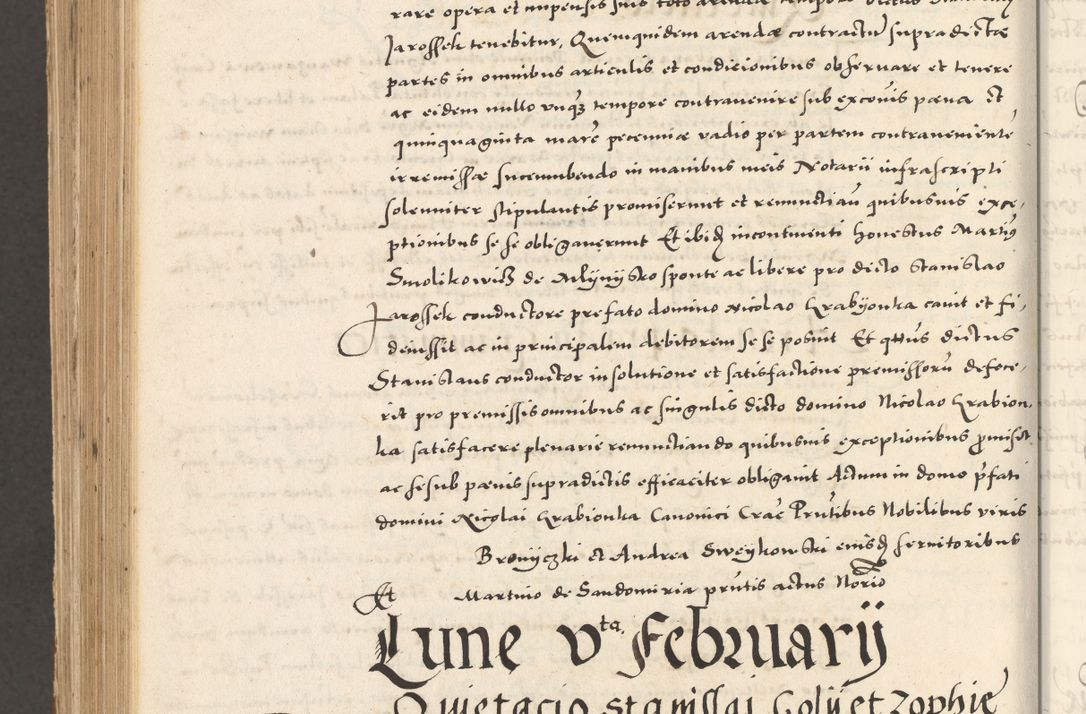 Zdjęcie nr 1153 dla obiektu archiwalnego: Acta actorum, sententiarum tam diffinitivarum quam interloquutoriarum, decretorum, obligationum, quietationum et constitutionum procuratorum coram reverendo domino Andrea Przeczlauski scholastico vicarioque in spiritualibus generali Cracoviensi, ad annum Domini millesimum quingentesimum sexagesimum primum, cuius inditio quarta, pontidicatus Pii quarti, annus secundus, poeliciter sequuntur