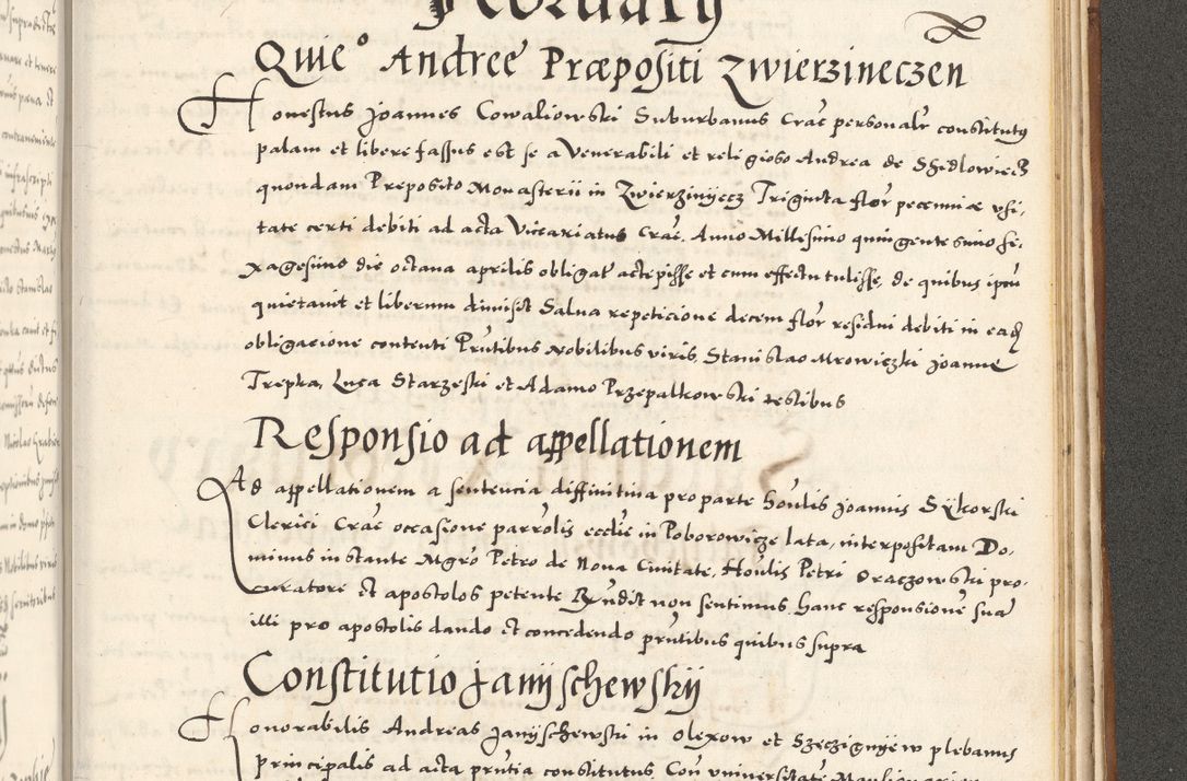 Zdjęcie nr 1154 dla obiektu archiwalnego: Acta actorum, sententiarum tam diffinitivarum quam interloquutoriarum, decretorum, obligationum, quietationum et constitutionum procuratorum coram reverendo domino Andrea Przeczlauski scholastico vicarioque in spiritualibus generali Cracoviensi, ad annum Domini millesimum quingentesimum sexagesimum primum, cuius inditio quarta, pontidicatus Pii quarti, annus secundus, poeliciter sequuntur