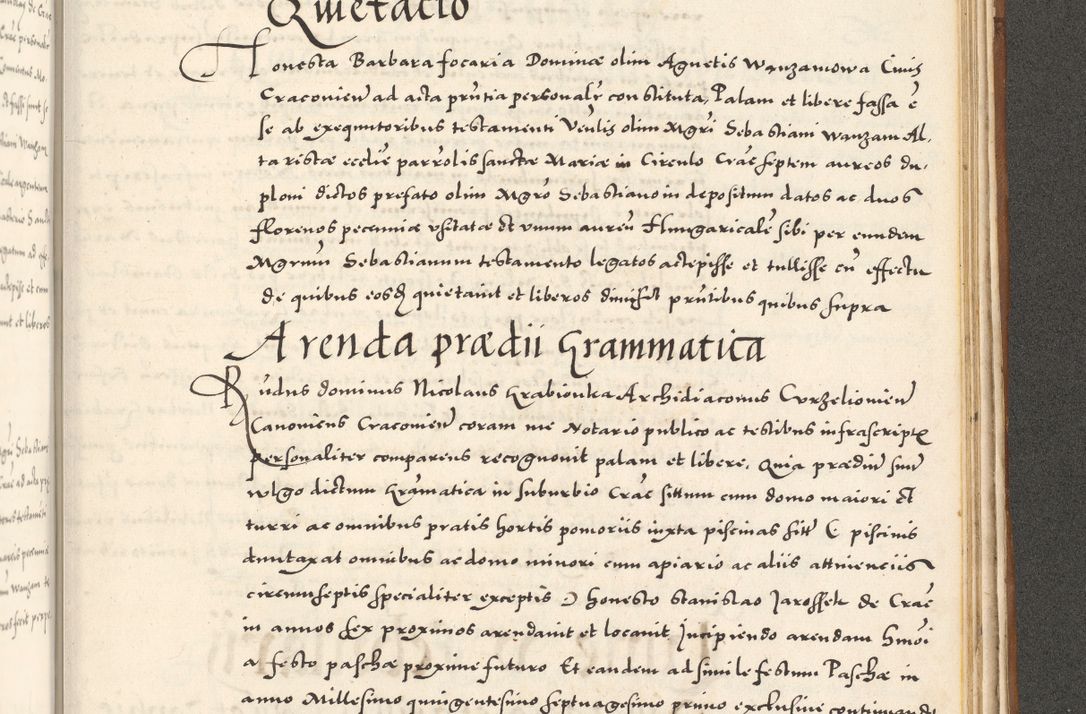 Zdjęcie nr 1152 dla obiektu archiwalnego: Acta actorum, sententiarum tam diffinitivarum quam interloquutoriarum, decretorum, obligationum, quietationum et constitutionum procuratorum coram reverendo domino Andrea Przeczlauski scholastico vicarioque in spiritualibus generali Cracoviensi, ad annum Domini millesimum quingentesimum sexagesimum primum, cuius inditio quarta, pontidicatus Pii quarti, annus secundus, poeliciter sequuntur
