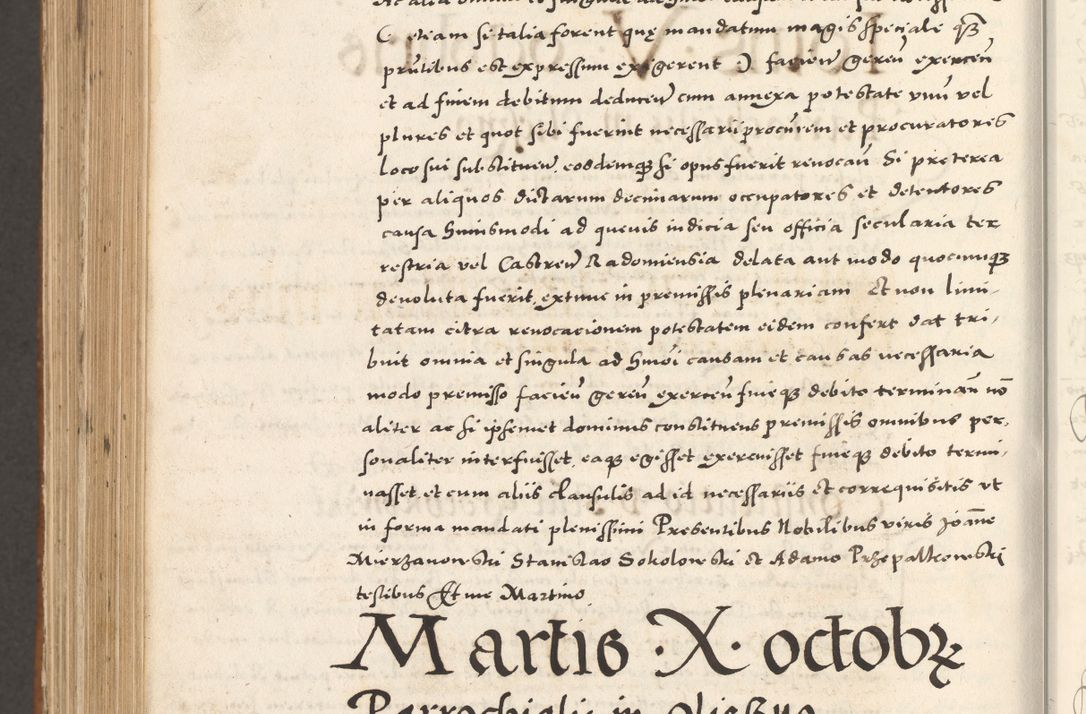 Zdjęcie nr 1125 dla obiektu archiwalnego: Acta actorum, sententiarum tam diffinitivarum quam interloquutoriarum, decretorum, obligationum, quietationum et constitutionum procuratorum coram reverendo domino Andrea Przeczlauski scholastico vicarioque in spiritualibus generali Cracoviensi, ad annum Domini millesimum quingentesimum sexagesimum primum, cuius inditio quarta, pontidicatus Pii quarti, annus secundus, poeliciter sequuntur