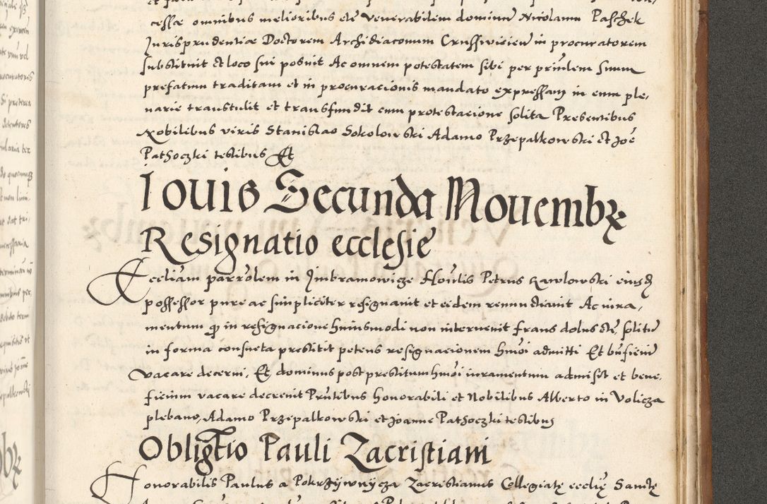 Zdjęcie nr 1126 dla obiektu archiwalnego: Acta actorum, sententiarum tam diffinitivarum quam interloquutoriarum, decretorum, obligationum, quietationum et constitutionum procuratorum coram reverendo domino Andrea Przeczlauski scholastico vicarioque in spiritualibus generali Cracoviensi, ad annum Domini millesimum quingentesimum sexagesimum primum, cuius inditio quarta, pontidicatus Pii quarti, annus secundus, poeliciter sequuntur