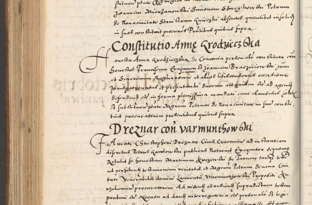 Zdjęcie nr 1123 dla obiektu archiwalnego: Acta actorum, sententiarum tam diffinitivarum quam interloquutoriarum, decretorum, obligationum, quietationum et constitutionum procuratorum coram reverendo domino Andrea Przeczlauski scholastico vicarioque in spiritualibus generali Cracoviensi, ad annum Domini millesimum quingentesimum sexagesimum primum, cuius inditio quarta, pontidicatus Pii quarti, annus secundus, poeliciter sequuntur