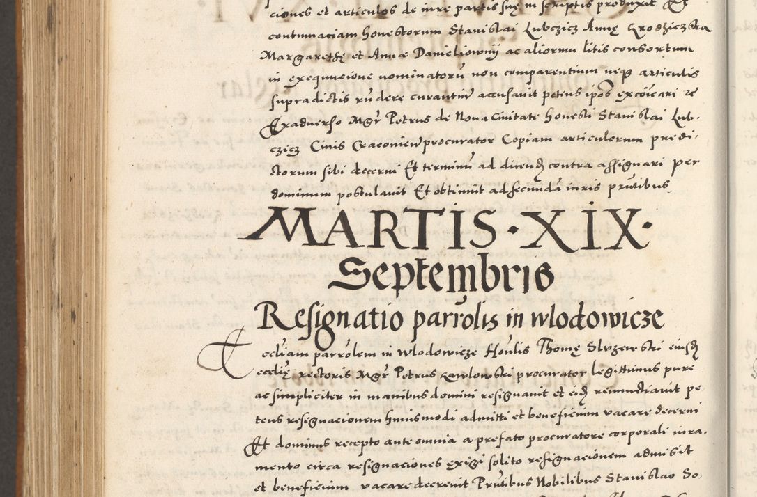 Zdjęcie nr 1119 dla obiektu archiwalnego: Acta actorum, sententiarum tam diffinitivarum quam interloquutoriarum, decretorum, obligationum, quietationum et constitutionum procuratorum coram reverendo domino Andrea Przeczlauski scholastico vicarioque in spiritualibus generali Cracoviensi, ad annum Domini millesimum quingentesimum sexagesimum primum, cuius inditio quarta, pontidicatus Pii quarti, annus secundus, poeliciter sequuntur