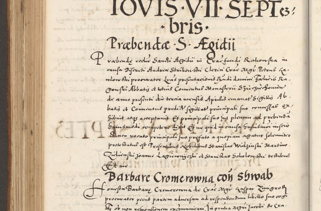 Zdjęcie nr 1115 dla obiektu archiwalnego: Acta actorum, sententiarum tam diffinitivarum quam interloquutoriarum, decretorum, obligationum, quietationum et constitutionum procuratorum coram reverendo domino Andrea Przeczlauski scholastico vicarioque in spiritualibus generali Cracoviensi, ad annum Domini millesimum quingentesimum sexagesimum primum, cuius inditio quarta, pontidicatus Pii quarti, annus secundus, poeliciter sequuntur