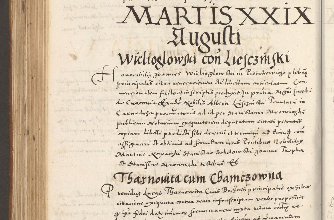 Zdjęcie nr 1109 dla obiektu archiwalnego: Acta actorum, sententiarum tam diffinitivarum quam interloquutoriarum, decretorum, obligationum, quietationum et constitutionum procuratorum coram reverendo domino Andrea Przeczlauski scholastico vicarioque in spiritualibus generali Cracoviensi, ad annum Domini millesimum quingentesimum sexagesimum primum, cuius inditio quarta, pontidicatus Pii quarti, annus secundus, poeliciter sequuntur