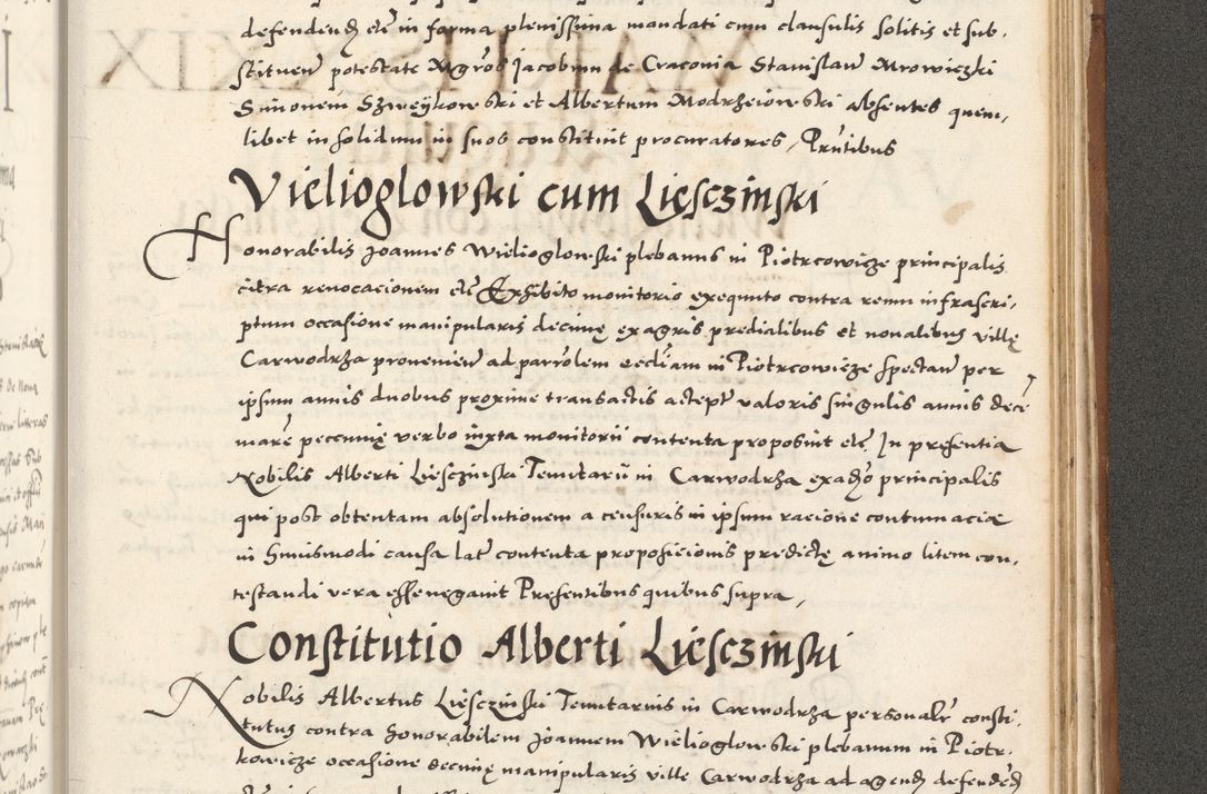 Zdjęcie nr 1108 dla obiektu archiwalnego: Acta actorum, sententiarum tam diffinitivarum quam interloquutoriarum, decretorum, obligationum, quietationum et constitutionum procuratorum coram reverendo domino Andrea Przeczlauski scholastico vicarioque in spiritualibus generali Cracoviensi, ad annum Domini millesimum quingentesimum sexagesimum primum, cuius inditio quarta, pontidicatus Pii quarti, annus secundus, poeliciter sequuntur