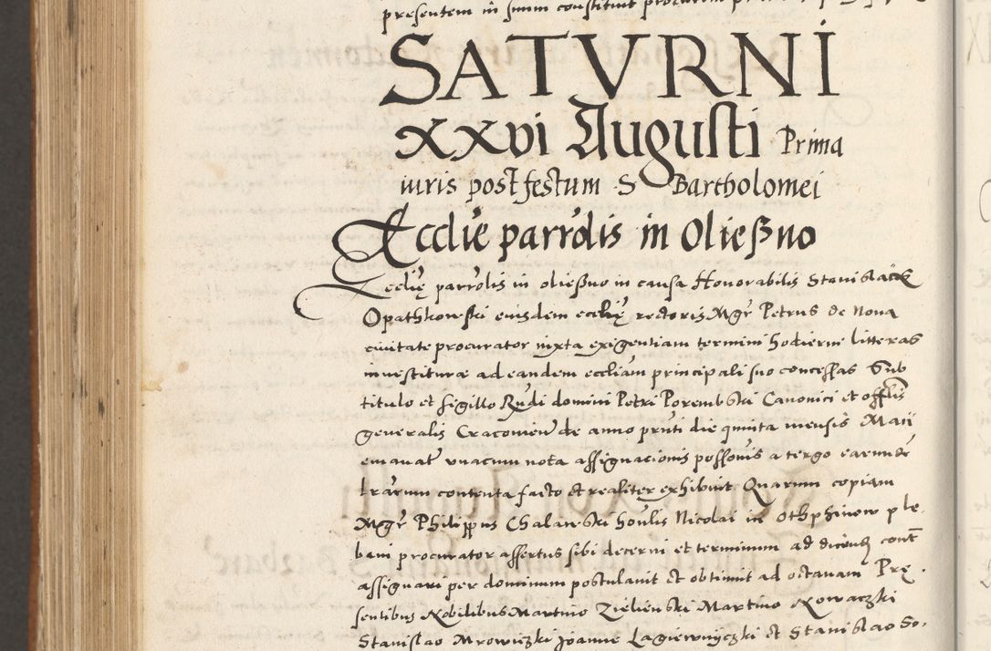 Zdjęcie nr 1107 dla obiektu archiwalnego: Acta actorum, sententiarum tam diffinitivarum quam interloquutoriarum, decretorum, obligationum, quietationum et constitutionum procuratorum coram reverendo domino Andrea Przeczlauski scholastico vicarioque in spiritualibus generali Cracoviensi, ad annum Domini millesimum quingentesimum sexagesimum primum, cuius inditio quarta, pontidicatus Pii quarti, annus secundus, poeliciter sequuntur