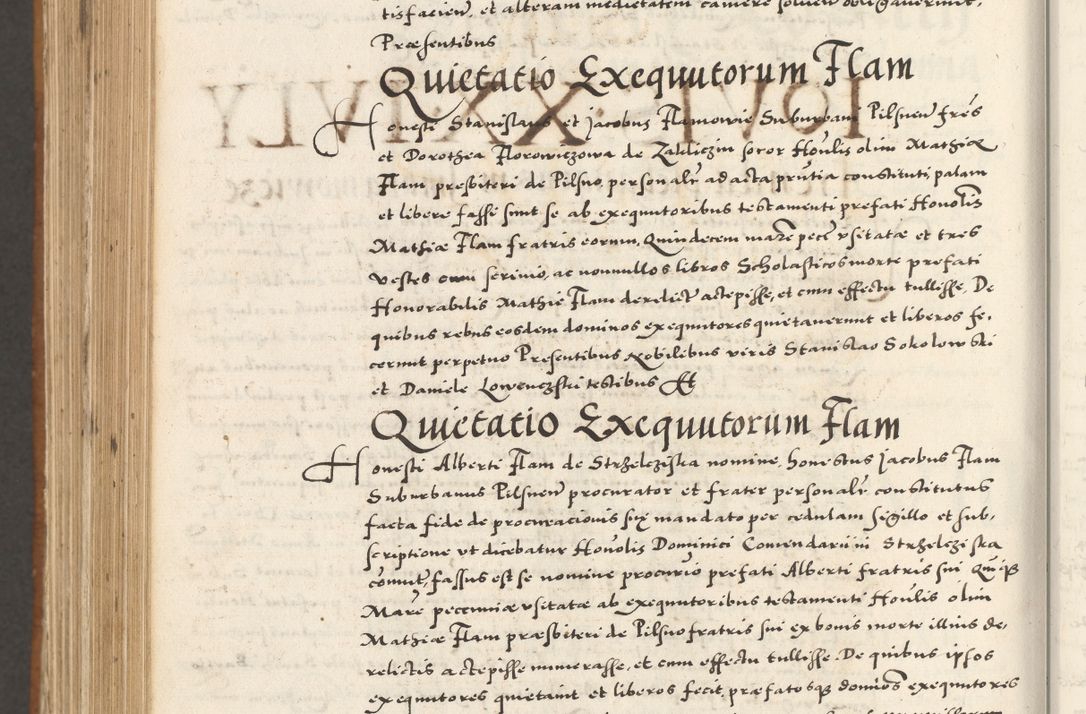 Zdjęcie nr 1101 dla obiektu archiwalnego: Acta actorum, sententiarum tam diffinitivarum quam interloquutoriarum, decretorum, obligationum, quietationum et constitutionum procuratorum coram reverendo domino Andrea Przeczlauski scholastico vicarioque in spiritualibus generali Cracoviensi, ad annum Domini millesimum quingentesimum sexagesimum primum, cuius inditio quarta, pontidicatus Pii quarti, annus secundus, poeliciter sequuntur