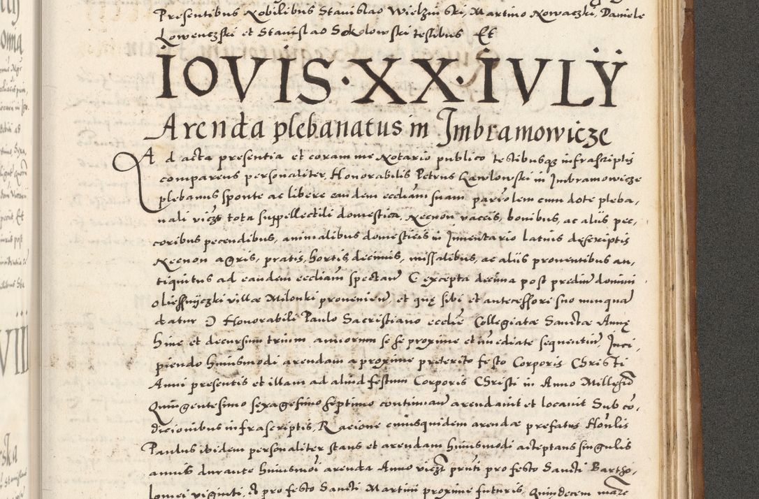 Zdjęcie nr 1100 dla obiektu archiwalnego: Acta actorum, sententiarum tam diffinitivarum quam interloquutoriarum, decretorum, obligationum, quietationum et constitutionum procuratorum coram reverendo domino Andrea Przeczlauski scholastico vicarioque in spiritualibus generali Cracoviensi, ad annum Domini millesimum quingentesimum sexagesimum primum, cuius inditio quarta, pontidicatus Pii quarti, annus secundus, poeliciter sequuntur