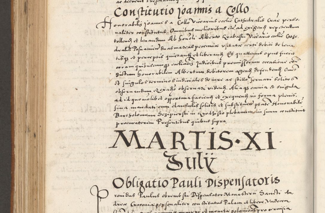 Zdjęcie nr 1093 dla obiektu archiwalnego: Acta actorum, sententiarum tam diffinitivarum quam interloquutoriarum, decretorum, obligationum, quietationum et constitutionum procuratorum coram reverendo domino Andrea Przeczlauski scholastico vicarioque in spiritualibus generali Cracoviensi, ad annum Domini millesimum quingentesimum sexagesimum primum, cuius inditio quarta, pontidicatus Pii quarti, annus secundus, poeliciter sequuntur