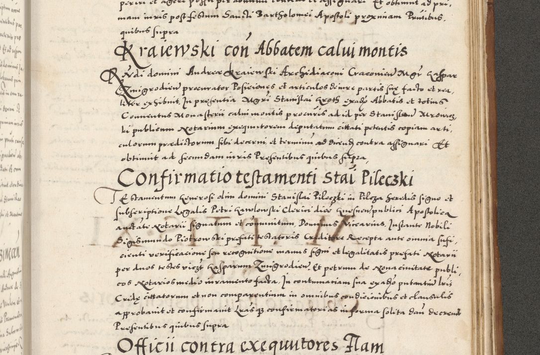 Zdjęcie nr 1092 dla obiektu archiwalnego: Acta actorum, sententiarum tam diffinitivarum quam interloquutoriarum, decretorum, obligationum, quietationum et constitutionum procuratorum coram reverendo domino Andrea Przeczlauski scholastico vicarioque in spiritualibus generali Cracoviensi, ad annum Domini millesimum quingentesimum sexagesimum primum, cuius inditio quarta, pontidicatus Pii quarti, annus secundus, poeliciter sequuntur