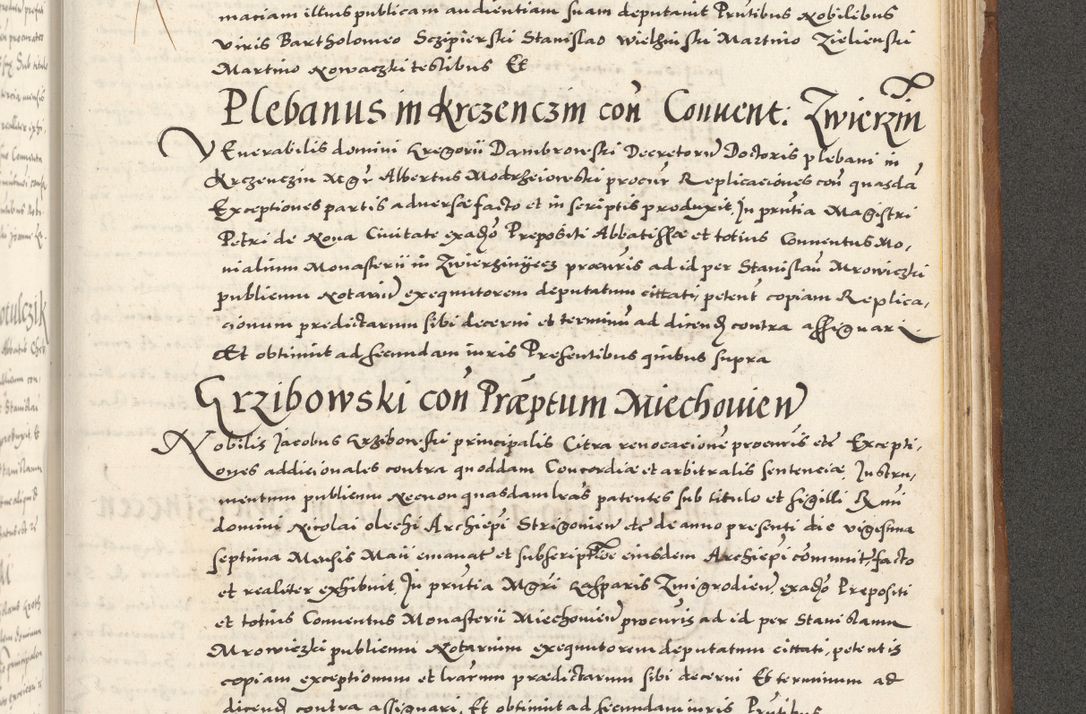 Zdjęcie nr 1090 dla obiektu archiwalnego: Acta actorum, sententiarum tam diffinitivarum quam interloquutoriarum, decretorum, obligationum, quietationum et constitutionum procuratorum coram reverendo domino Andrea Przeczlauski scholastico vicarioque in spiritualibus generali Cracoviensi, ad annum Domini millesimum quingentesimum sexagesimum primum, cuius inditio quarta, pontidicatus Pii quarti, annus secundus, poeliciter sequuntur