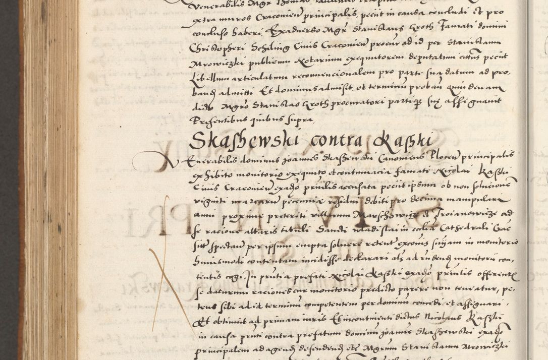 Zdjęcie nr 1087 dla obiektu archiwalnego: Acta actorum, sententiarum tam diffinitivarum quam interloquutoriarum, decretorum, obligationum, quietationum et constitutionum procuratorum coram reverendo domino Andrea Przeczlauski scholastico vicarioque in spiritualibus generali Cracoviensi, ad annum Domini millesimum quingentesimum sexagesimum primum, cuius inditio quarta, pontidicatus Pii quarti, annus secundus, poeliciter sequuntur
